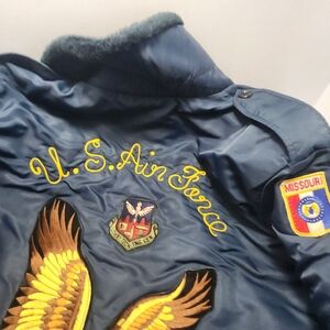 U.S. Air Force Timber King Bomber Blue Jacket with Embroidered Patches